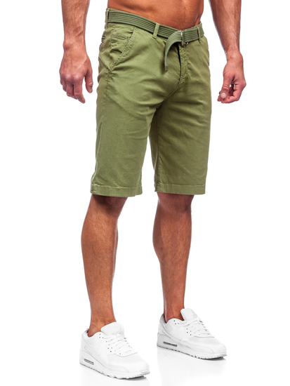 Uomo Pantaloncini con cintura Verde Bolf 0010