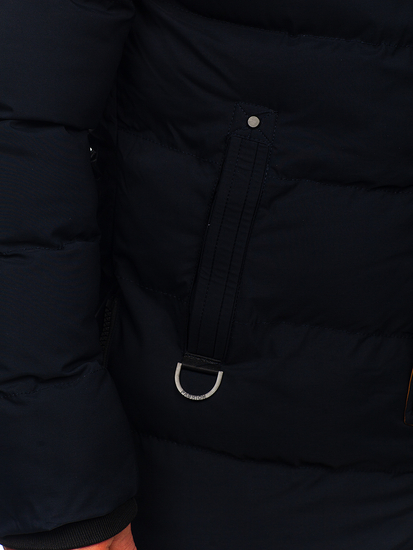 Giubbotto parka invernale trapuntato da uomo blu Bolf 7330