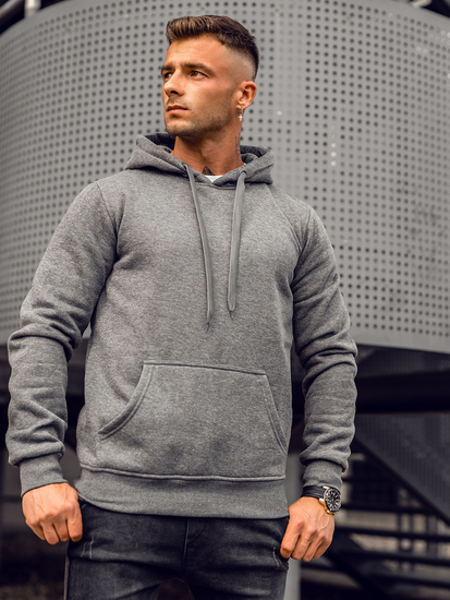 Uomo Felpa con cappuccio con canguro Antracite Bolf MB001A