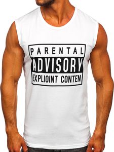 Maglietta tank top con stampa bianca Bolf 14828