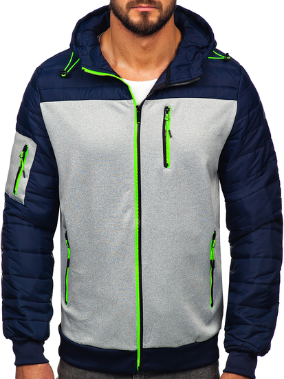 Giacca trapuntata mezza stagione da uomo blu Bolf 8M902