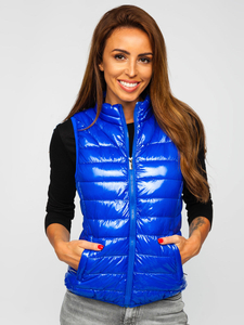 Gilet trapuntato da donna azzurro Bolf R0107A