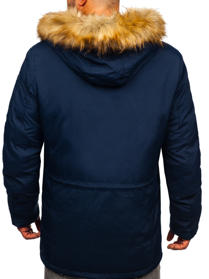 Giubbotto invernale tipo parka da uomo blu Bolf 1795 