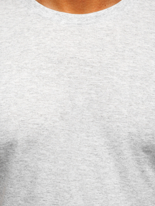 T-shirt semplice da uomo in cotone grigio chiaro Bolf 192397