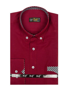 Camicia elegante a manica lunga da uomo bordò Bolf 4711