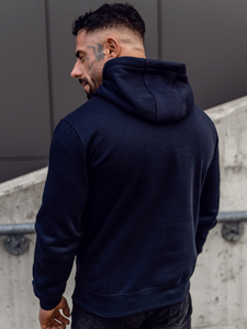 Felpa con cappuccio da uomo blu navy Bolf MB001A