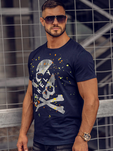 T-shirt con stampa da uomo blu Bolf Y70008A