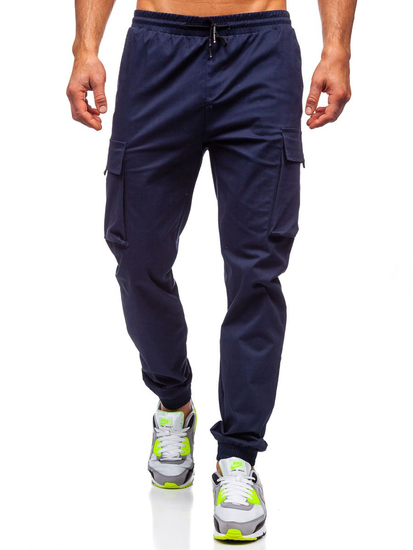 Pantaloni cargo tipo jogger da uomo blu Bolf 701