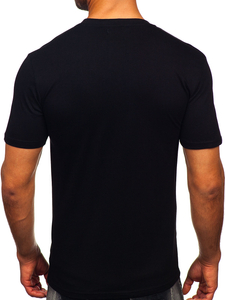 Uomo T-shirt in cotone con stampa Nero Bolf MPO3484
