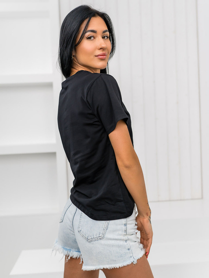 Donna T-shirt stampata Nero Bolf 97T2110