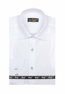Camicia elegante da uomo bianca a maniche lunghe Bolf 1703