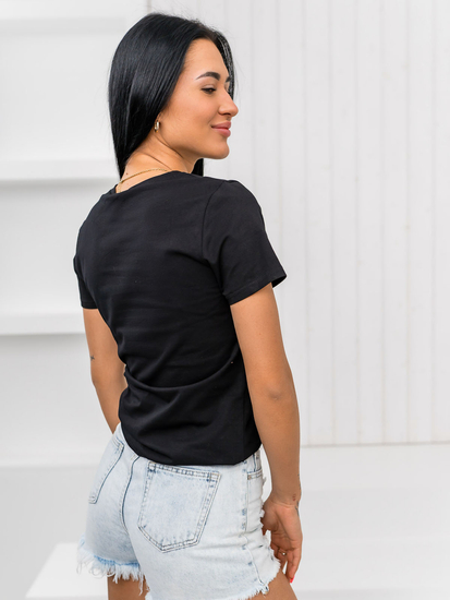 Donna T-shirt stampata Nero Bolf 96T615