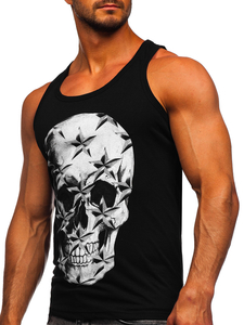 Maglietta Bodybuilding tank top con stampa nera Bolf 14831
