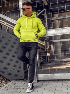 Felpa con cappuccio con tasca a canguro da uomo acquamarina chiaro Bolf 2009A