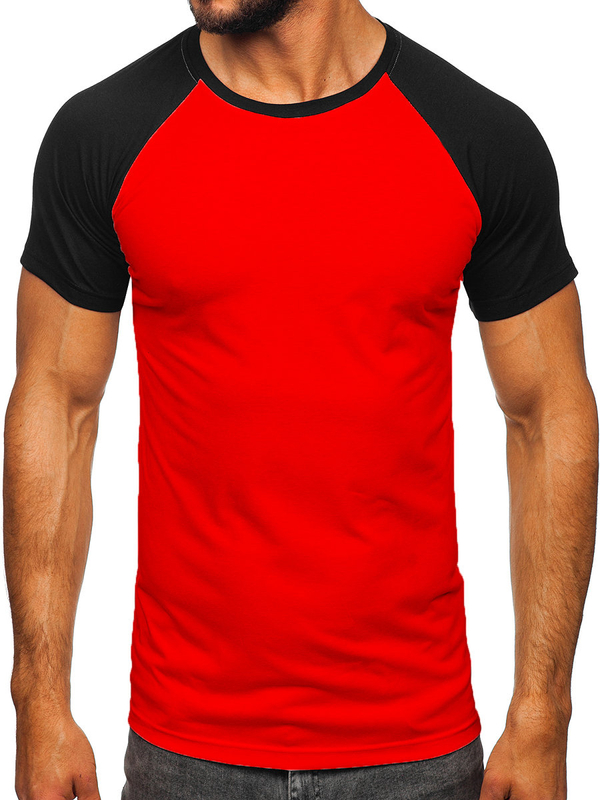 T-shirt da uomo rosso-nera Bolf 8T82