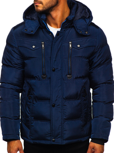 Giubbotto invernale trapuntato da uomo blu Bolf 1182