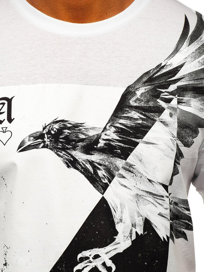 T-shirt con stampa da uomo bianca Bolf 142171
