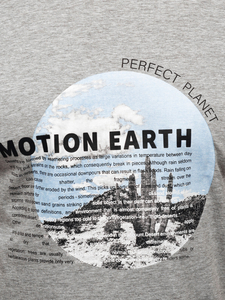 Uomo T-shirt in cotone con stampa Grigio Bolf MPO3466