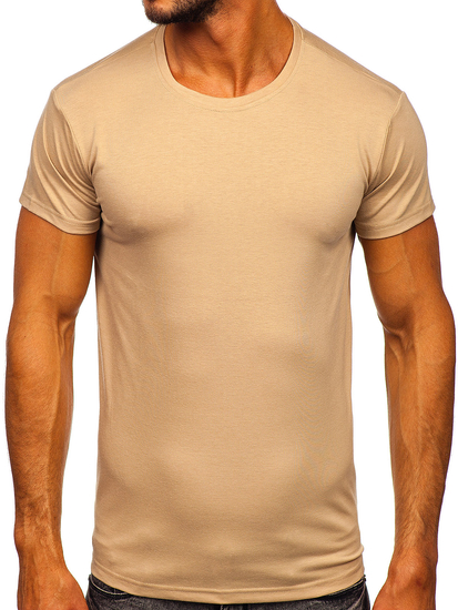 T-shirt senza stampa da uomo beige Bolf 2005-91
