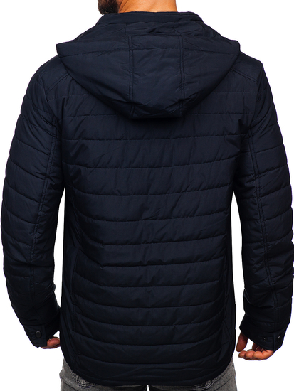 Giacca trapuntata mezza stagione da uomo blu Bolf 22M305