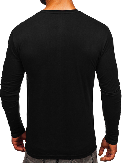 Longsleeve con stampa da uomo nera Bolf 146749