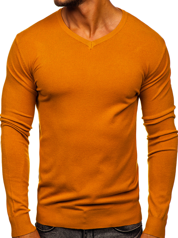 Uomo Maglione con scollo a V Camel Bolf YY03