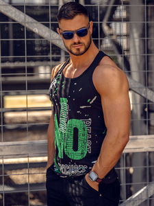 Canotta tank top con stampa nera Bolf 14852A