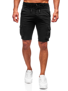 Pantaloncini corti cargo da uomo neri Bolf BB70010