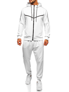 Uomo Completo sportivo con cappuccio stampata Bianco Bolf 8C8117
