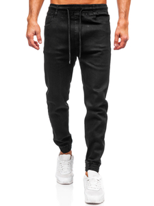 Uomo Pantaloni in jeans jogger Nero Bolf 8162