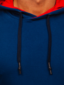 Felpa con cappuccio da uomo indaco Bolf 145369