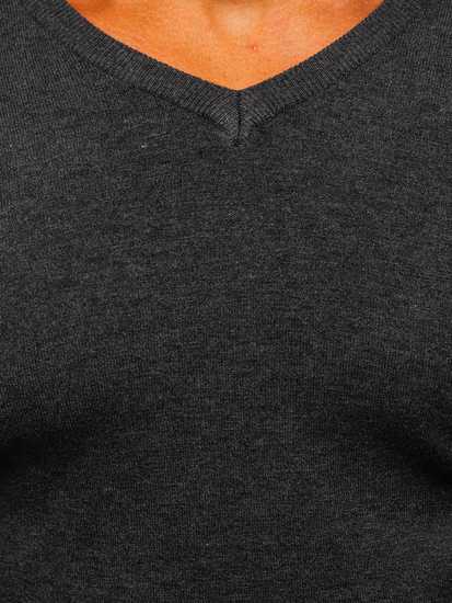 Uomo Maglione con scollo a V Grafite Bolf YY03