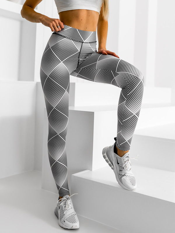 Leggings da donna bianco-neri Bolf 20967