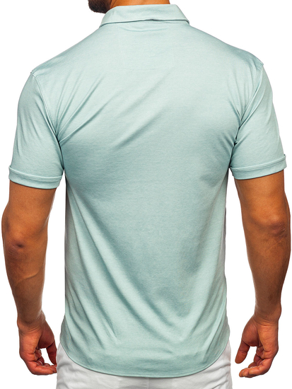 Camicia a maniche corte da uomo verde menta Bolf 2005