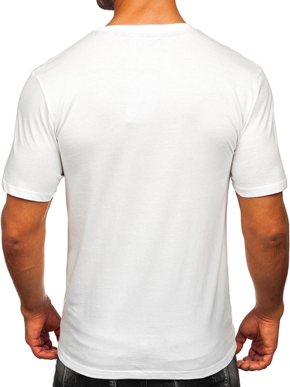 Uomo T-shirt in cotone con stampa Bianco Bolf MPO3475