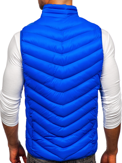Gilet trapuntato da uomo azzurro Bolf HDL88006