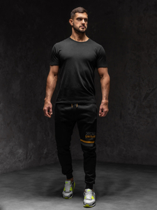 Pantaloni da tuta da uomo nero Bolf AM108A1