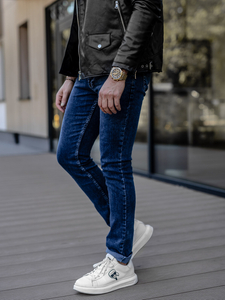 Pantaloni in jeans slim fit da uomo blu Bolf DP52