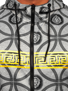 Felpa a zip con cappuccio da uomo grigia Bolf 27B8123