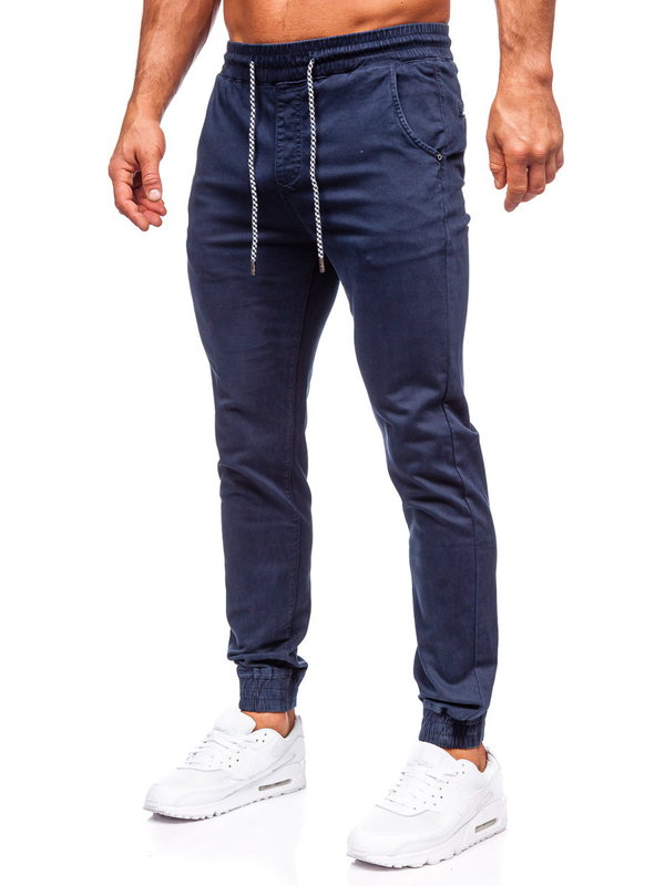 Pantaloni jogger in tessuto da uomo blu Bolf KA6792