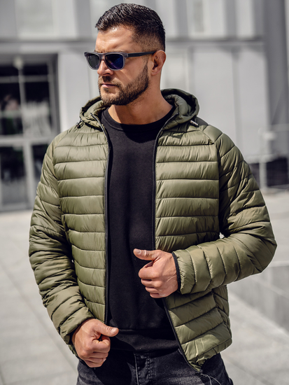 Giacca di mezza stagione trapuntata da uomo verde Bolf 13021A