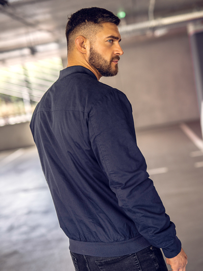 Bomber da uomo reversibile blu navy Bolf 84M3005A