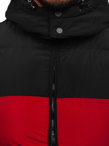 Gilet trapuntato con cappuccio da uomo bordò Bolf 1189