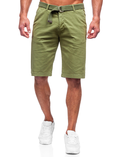 Uomo Pantaloncini con cintura Verde Bolf 0010