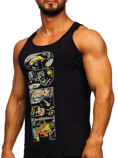 Canotta Bodybuilding con stampa nera Bolf 143031