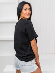 Donna T-shirt stampata Nero Bolf 96T633