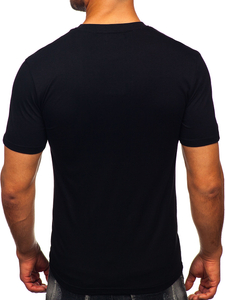 Uomo T-shirt in cotone con stampa Nero Bolf MPO3531