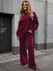 Tuta due pezzi con zip da donna burro bordeaux Bolf 821111