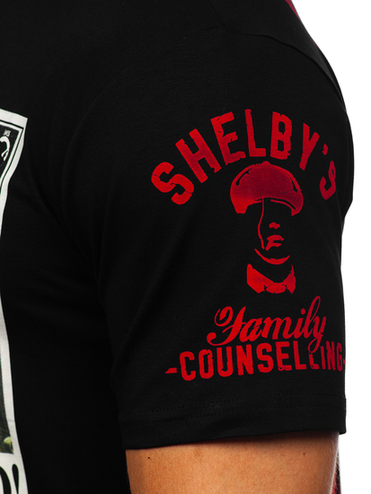 T-shirt con applicazioni da uomo nera Bolf 2826