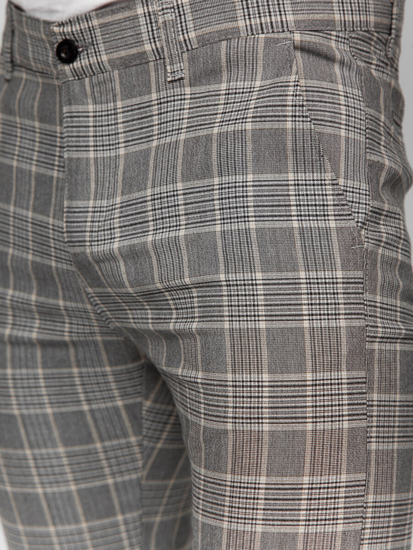 Uomo Pantaloni eleganti a quadri Grigio Bolf 184171